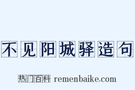 不见阳城驿造句是什么意思的图片